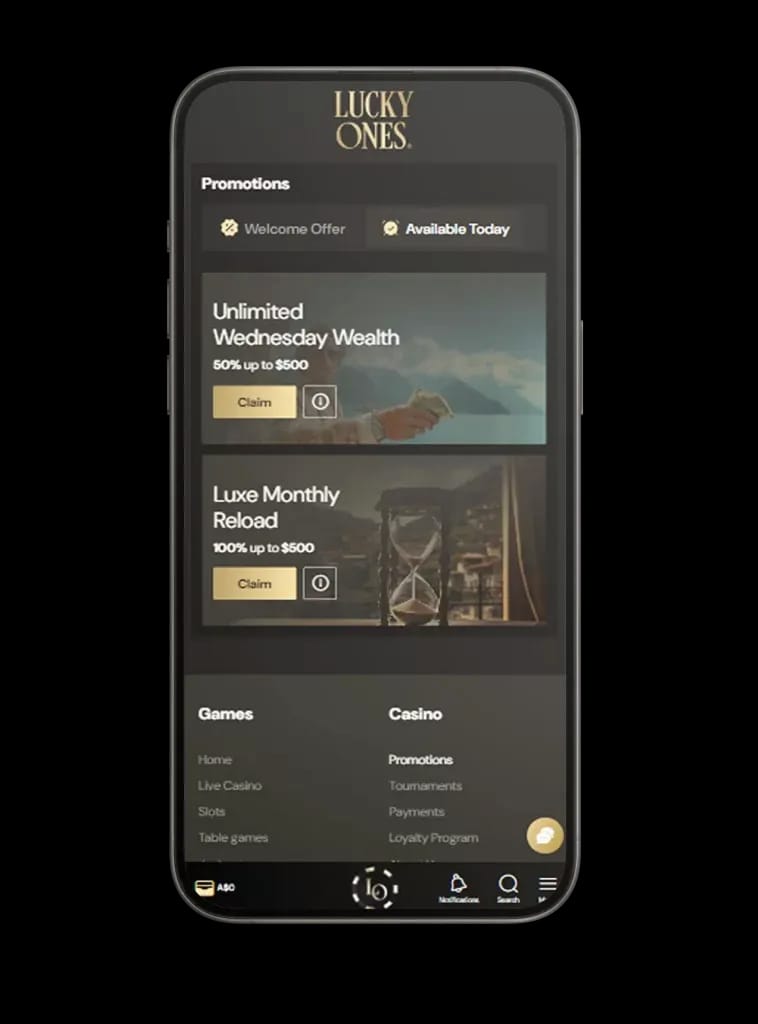 Lucky Ones Casino Canada mobile app