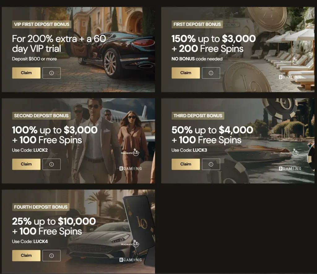 Lucky Ones Casino new player welcome bonus